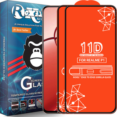 Roxel Edge To Edge Tempered Glass for Realme P1(Pack of 2)