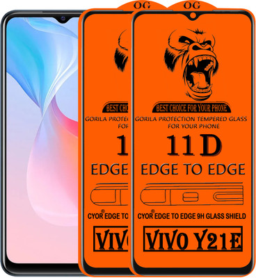 CYOR Edge To Edge Tempered Glass for VIVO Y21E(Pack of 2)