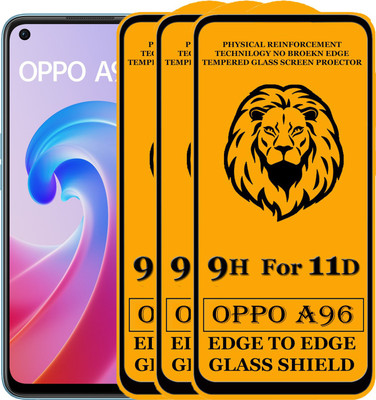 SEVEN7STAR Edge To Edge Tempered Glass for OPPO A96(Pack of 3)