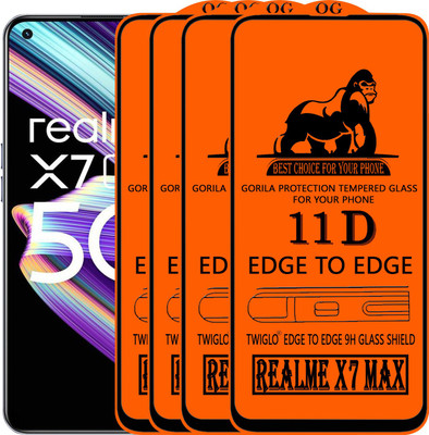TWIGLO Edge To Edge Tempered Glass for REALME X7 MAX(Pack of 4)