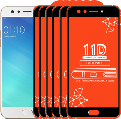 Qyist Edge To Edge Tempered Glass for Oppo F3(Pack of 6)