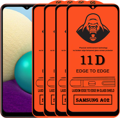 Laxdom Edge To Edge Tempered Glass for SAMSUNG GALAXY A02(Pack of 4)