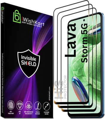 iWishKart Edge To Edge Tempered Glass for Lava Storm 5G, Lava Storm, His_pk3, Military grade Edge to Edge gorilla glass(Pack of 3)