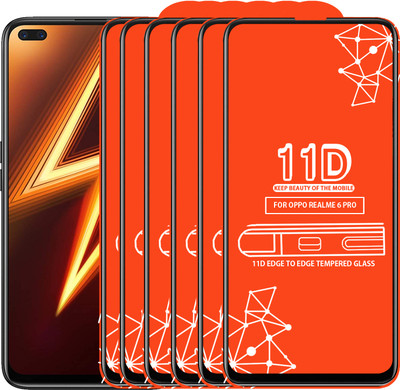 Roxel Edge To Edge Tempered Glass for Realme 6 Pro(Pack of 6)