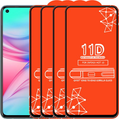 Qyist Edge To Edge Tempered Glass for Infinix Hot 10(Pack of 4)