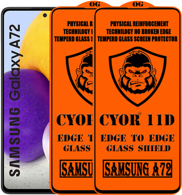 CYOR Edge To Edge Tempered Glass for SAMSUNG A72(Pack of 2)