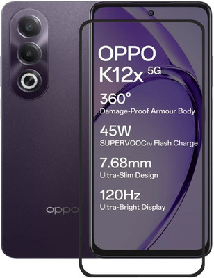 AKSHUD Edge To Edge Tempered Glass for OPPO K12x 5G, OPPO K12x 5G, OPPO K12x(Pack of 1)