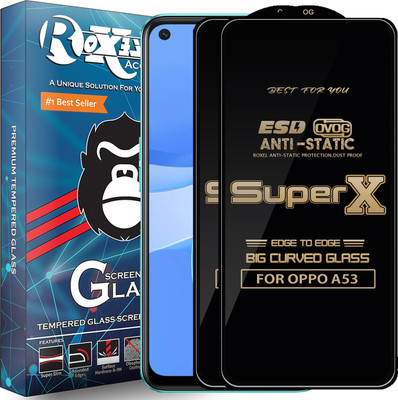 Roxel Edge To Edge Tempered Glass for OPPO A53(Pack of 2)