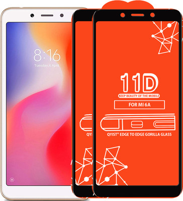 Qyist Edge To Edge Tempered Glass for Mi Redmi 6A(Pack of 2)
