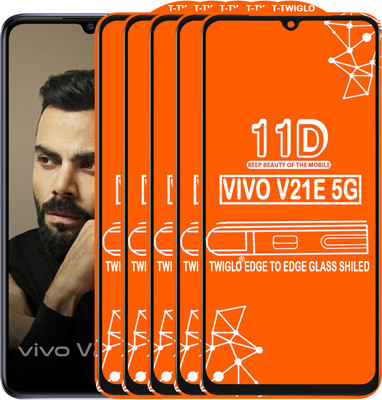 TWIGLO Edge To Edge Tempered Glass for VIVO V21E 5G(Pack of 5)