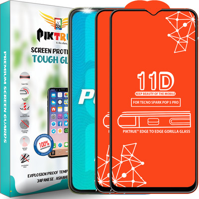 PikTrue Edge To Edge Tempered Glass for Tecno Pop 5 Pro(Pack of 2)