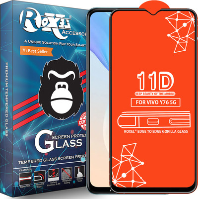 Roxel Edge To Edge Tempered Glass for Vivo Y76 5G(Pack of 1)