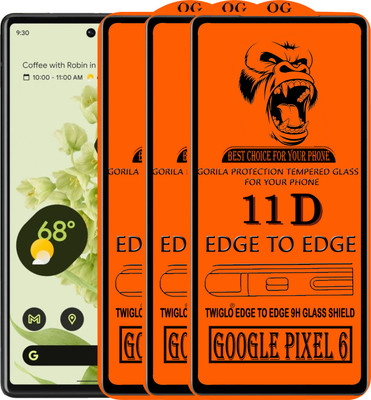 TWIGLO Edge To Edge Tempered Glass for GOOGLE PIXEL 6(Pack of 3)