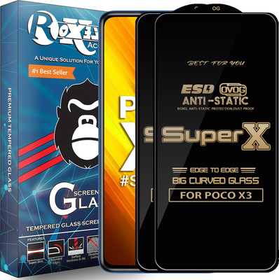 Roxel Edge To Edge Tempered Glass for POCO X3(Pack of 2)