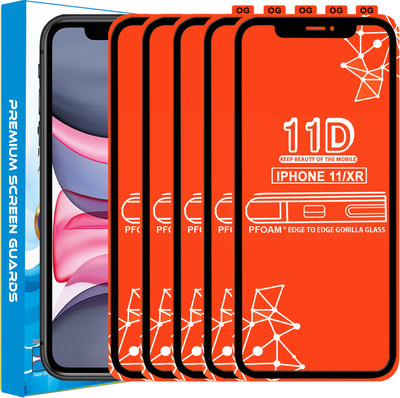 PFOAM Edge To Edge Tempered Glass for Apple iPhone XR(Pack of 5)