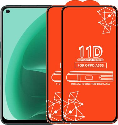 Roxel Edge To Edge Tempered Glass for Oppo A55S(Pack of 2)