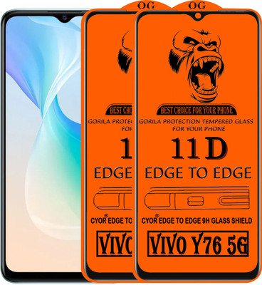 CYOR Edge To Edge Tempered Glass for VIVO Y76 5G(Pack of 2)