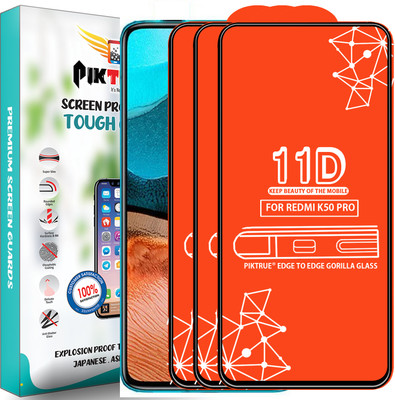 PikTrue Edge To Edge Tempered Glass for Xiaomi Redmi K50 Pro 5G(Pack of 3)