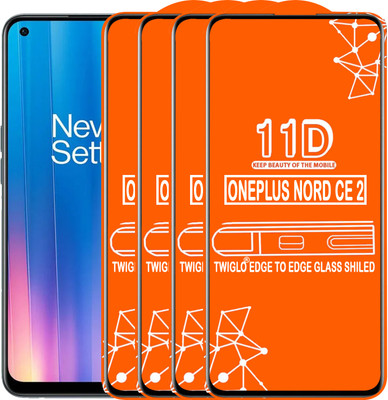 TWIGLO Edge To Edge Tempered Glass for ONEPLUS NORD CE 2(Pack of 4)