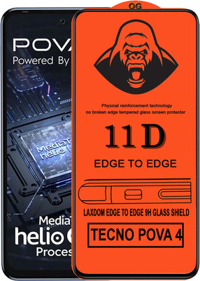 Laxdom Edge To Edge Tempered Glass for TECNO POVA 4(Pack of 1)