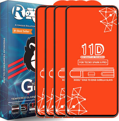 Roxel Edge To Edge Tempered Glass for Tecno Spark 8 Pro(Pack of 4)