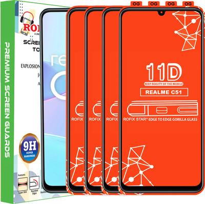 Rofix star Edge To Edge Tempered Glass for REALME C51(Pack of 4)