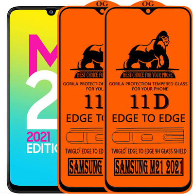 TWIGLO Edge To Edge Tempered Glass for SAMSUNG M21 2021(Pack of 2)