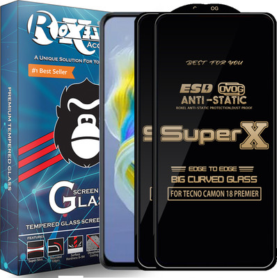 Roxel Edge To Edge Tempered Glass for TECNO CAMON 18 PREMIER(Pack of 2)
