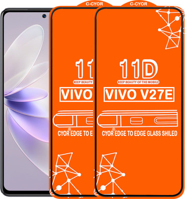 CYOR Edge To Edge Tempered Glass for VIVO V27E(Pack of 2)