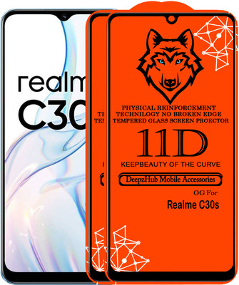 CRodible Edge To Edge Tempered Glass for Realme C30s(Pack of 2)