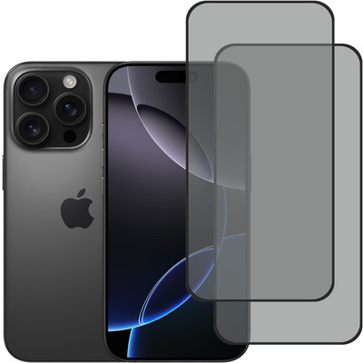 KARTRAY Edge To Edge Tempered Glass for Apple iPhone 16 Pro, Privacy Glass(Pack of 2)