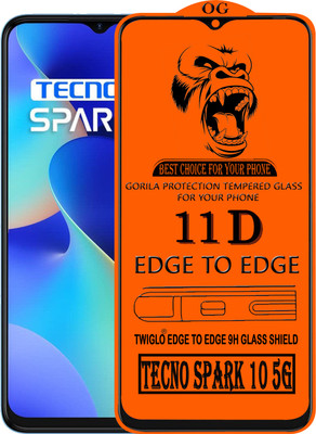 TWIGLO Edge To Edge Tempered Glass for TECNO SPARK 10 5G(Pack of 1)