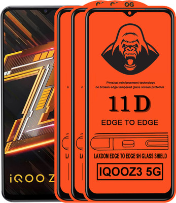 Laxdom Edge To Edge Tempered Glass for IQ00 Z3 5G(Pack of 3)