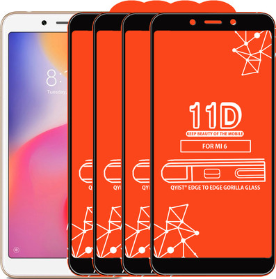 Qyist Edge To Edge Tempered Glass for Mi Redmi 6 pro(Pack of 4)