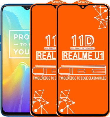 TWIGLO Edge To Edge Tempered Glass for Realme U1(Pack of 2)