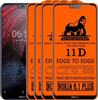 11D Edge To Edge Tempered Glass for Nokia 6.1 Plus(Pack of 2)