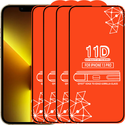 Qyist Edge To Edge Tempered Glass for Iphone 13 Pro(Pack of 4)