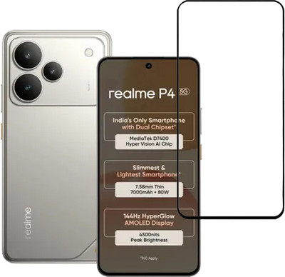SPRITZEN Edge To Edge Tempered Glass for Realme P4 5G(Pack of 1)