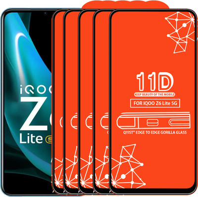 Qyist Edge To Edge Tempered Glass for IQOO Z6 Lite 5G(Pack of 5)