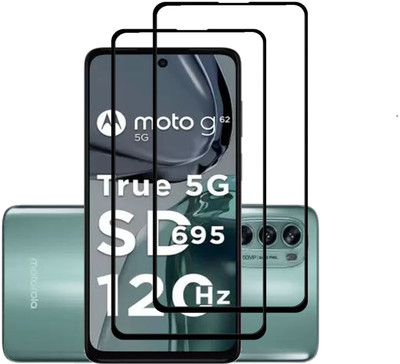 NSTAR Edge To Edge Tempered Glass for Motorola G62 5G,MOTO G62 5G(Pack of 2)
