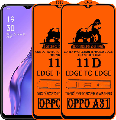 TWIGLO Edge To Edge Tempered Glass for OPPO A31(Pack of 2)