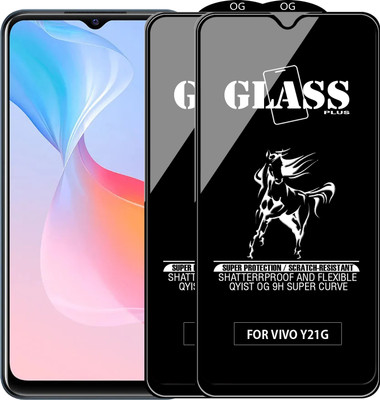 Qyist Edge To Edge Tempered Glass for VIVO Y21G(Pack of 2)