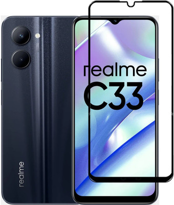 MOBIGENIX Edge To Edge Tempered Glass for realme C33(Pack of 1)
