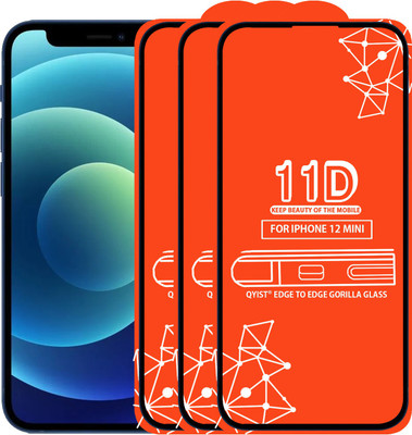Qyist Edge To Edge Tempered Glass for Iphone 12 Mini(Pack of 3)