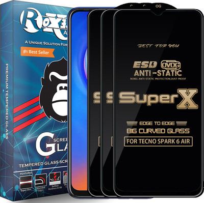 Roxel Edge To Edge Tempered Glass for TECNO SPARK 6 AIR(Pack of 3)