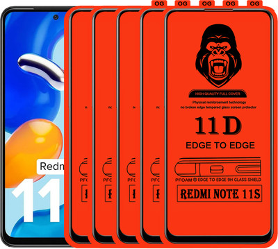 Laxdom Edge To Edge Tempered Glass for REDMI NOTE 11S(Pack of 5)