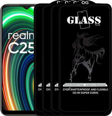 CYOR Edge To Edge Tempered Glass for REALME C25Y(Pack of 4)