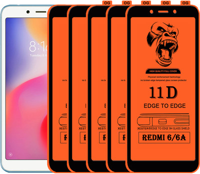 PFOAM Edge To Edge Tempered Glass for Mi Redmi 6A(Pack of 5)