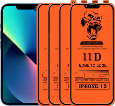 PFOAM Edge To Edge Tempered Glass for APPLE IPHONE 13(Pack of 4)