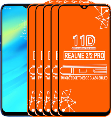 TWIGLO Edge To Edge Tempered Glass for Realme 2 Pro(Pack of 5)